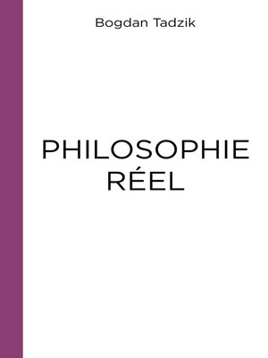 cover image of Philosophie réel
